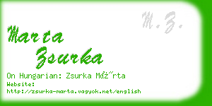 marta zsurka business card